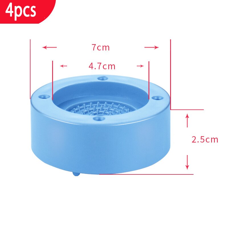 4PCS Anti Vibration Mats for Washing Machine Rubber Mat Support Machine Dryer Rubber Pad Adjustable Non-Slip Pad Floor Protector: Small blue-4pcs