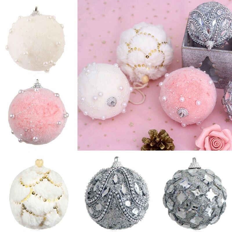 1pc jule plysj perle skum ball juletre ornament hengende kule ball anheng juletre dekorasjoner til hjemmet
