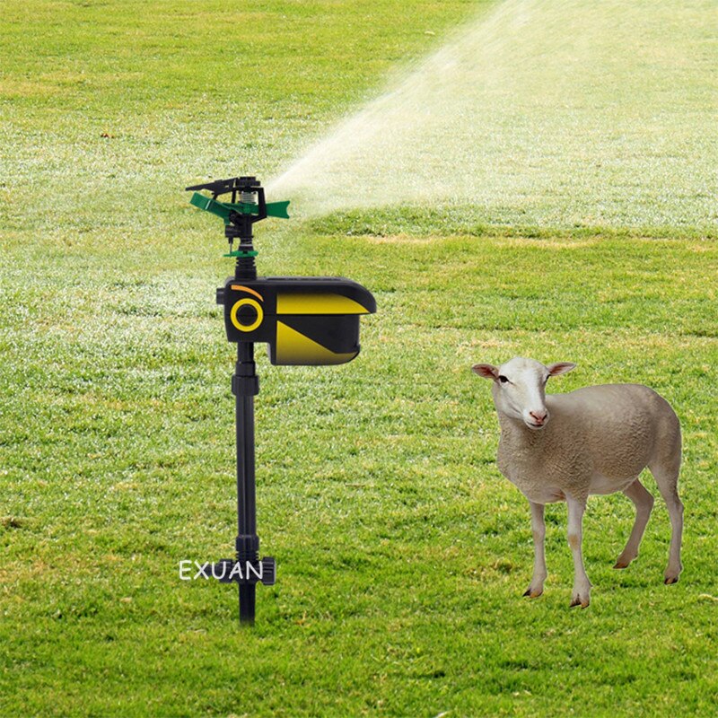 Solar Powered Motion Activated Animal Repeller Yard Enforcer Garden Animal Deterrent Automatic Rotating Adjustable Large Area