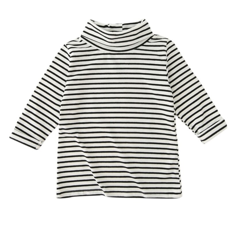 1-6t outono bebê meninas meninos camisa crianças inverno roupas quentes listra manga longa blusa topos criança crianças camiseta: B / 5