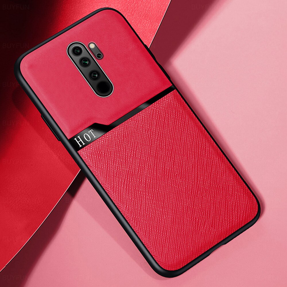 Für Xiaomi Redmi Hinweis 8 Pro Leder Textur Telefon Fall Stoßfest Telefon Shell auf Redmy Note8 Note8Pro 8Pro Zurück Abdeckung coque: for Note 8 / Rot