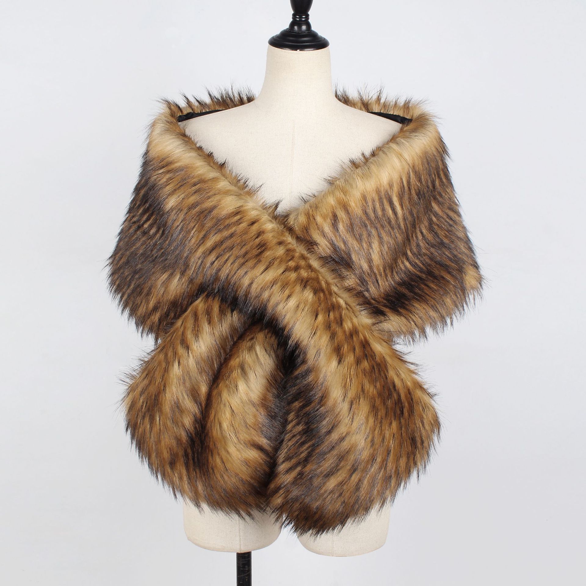 PEORCHID Blue Faux Fur Wedding Shrug Bolero Bridal Shawls And Wraps Stola Elegante Donna Red Women Party Winter Wedding Cape: 6