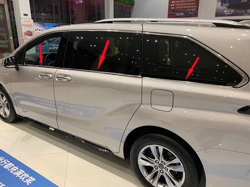 For TOYOTA Sienna (XL40) 2022 Car Accessories Stainless Steel Window Garnish Window Strip Trim