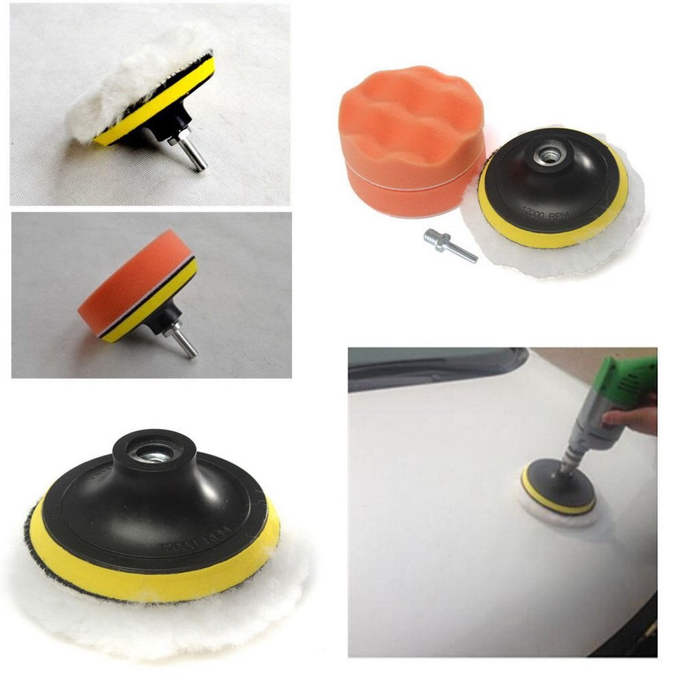 5 pièces/ensemble 4 pouces tampon de polissage Auto voiture polissage éponge roue Kit avec M10 adaptateur de forage tampon haute brut de chute