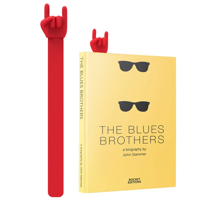 1 szt. Kreatywna 3D muzyka rockowa palec zakładki robić książek materiał silikonowy dla dzieci zabawna zakładka robić książek nowość moda artykuły papiernicze prezenty