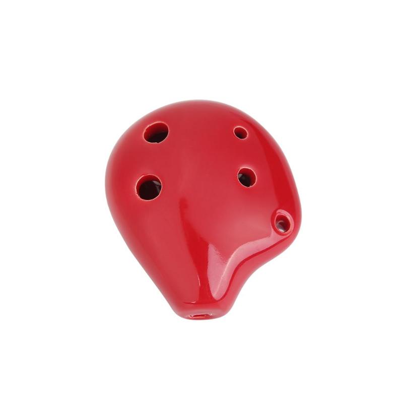 Ceramic Flute Classical Elegance Mini Portable 6 Hole White Porcelain Flute C Tone Alto Musical Instruments: Bean Red