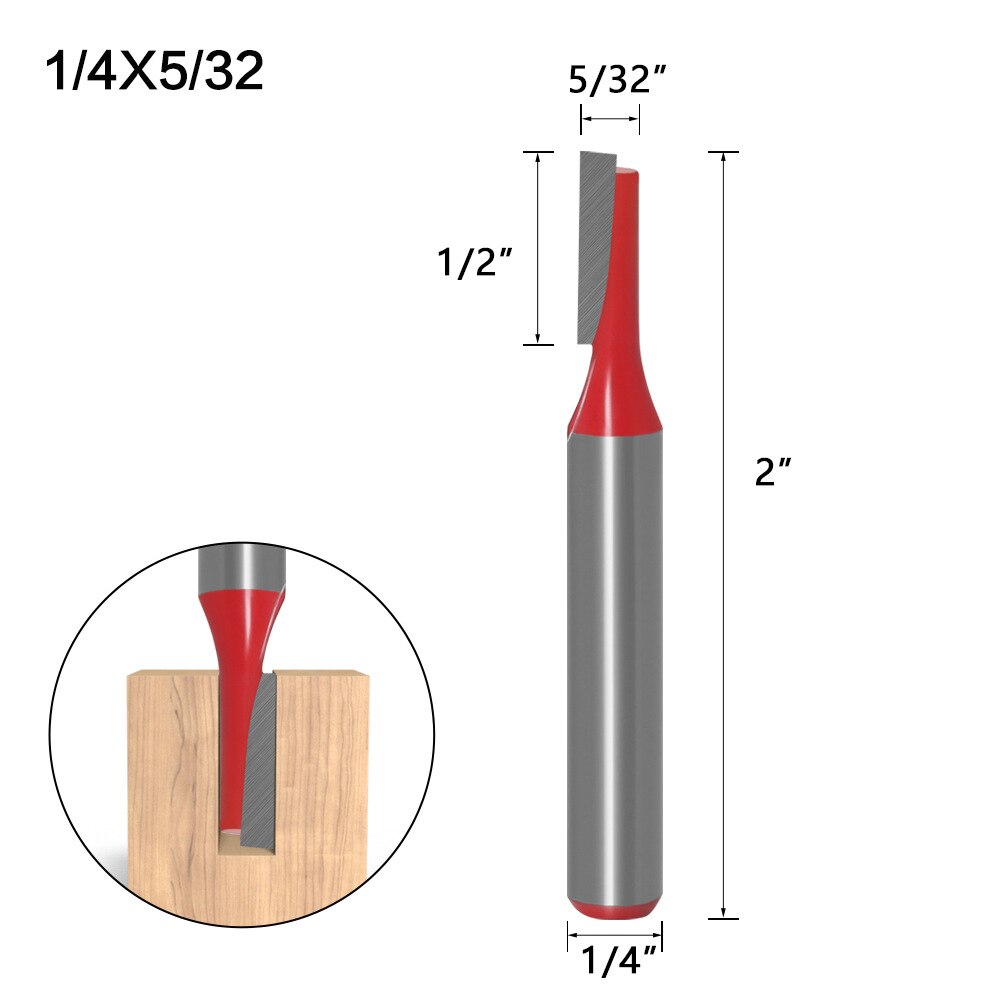 1/4 Inch Schacht Rechte Bit Hardmetalen Enkele Dubbele Fluit Router Bit Hout Frees Voor Houtwerk Tool: NO3 1l4x3l16