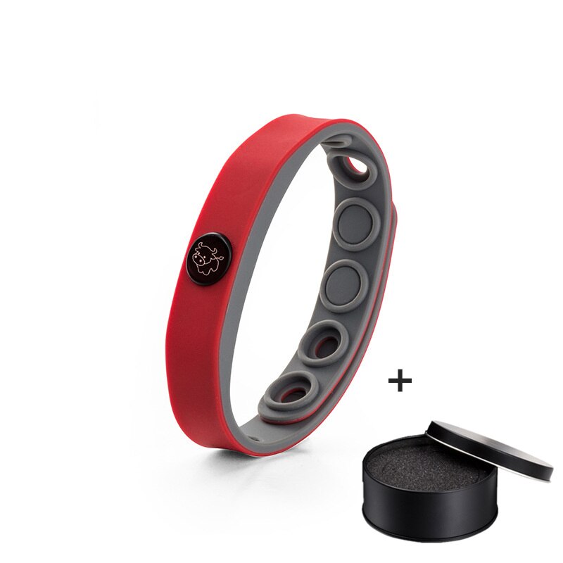 Pulseras de señal del zodiaco, pulsera de energía de iones negativos, turmalina de silicona, resistente al agua, Color de joyería,: Cow