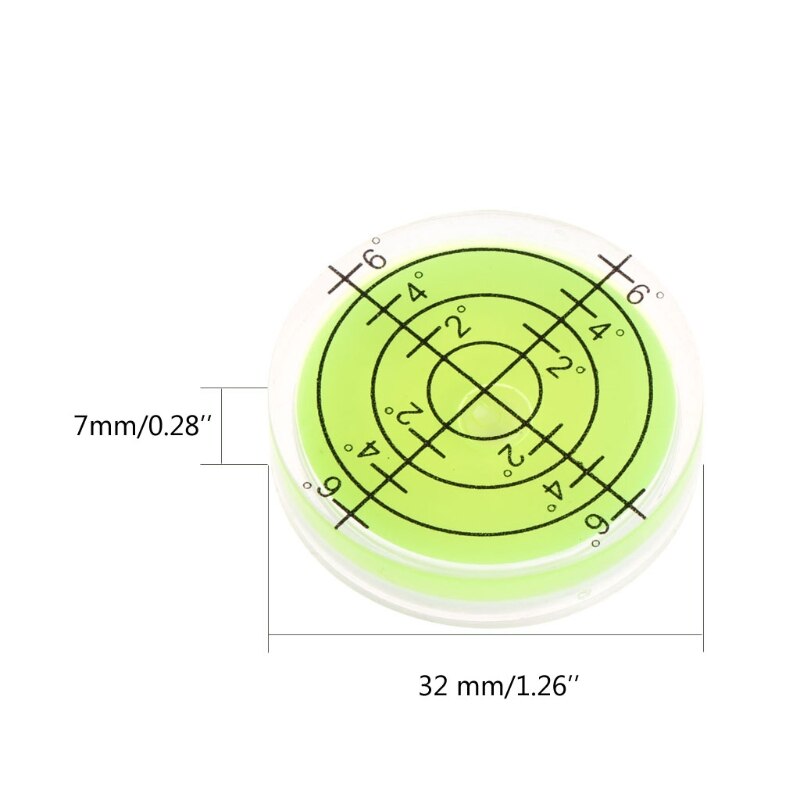 1Pc Bulls-eye Bubble Degree Marked Surface Spirit Level For Camera Circular 32x7mm W315