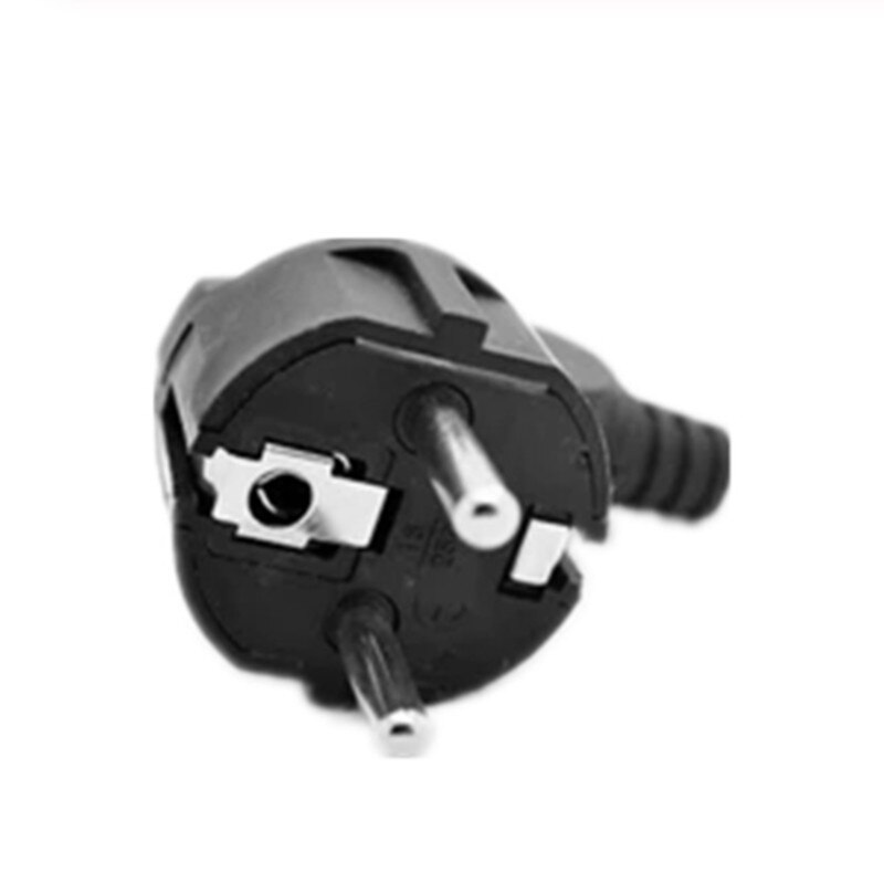 1 st eu european round 2 pins ac power hane plug rewireable uttag adapter adapter förlängningssladd kontakt: Svart