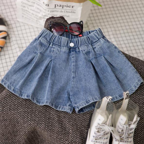 Gonne di jeans a pieghe moda estate 2021 per bambini ragazze adolescenti con pantaloncini pantaloni caldi casuali abbigliamento per ragazze per bambini vestito P114