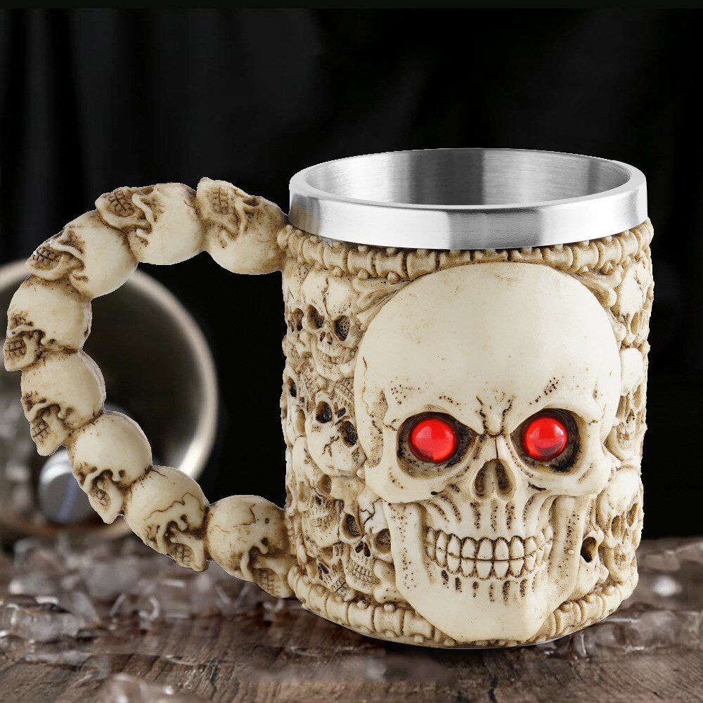 3D Rvs Bier Mokken Keramische Schedel Mok Skelet Grim Knight Gothic Koffie Cups Creatieve Beste Halloween: G