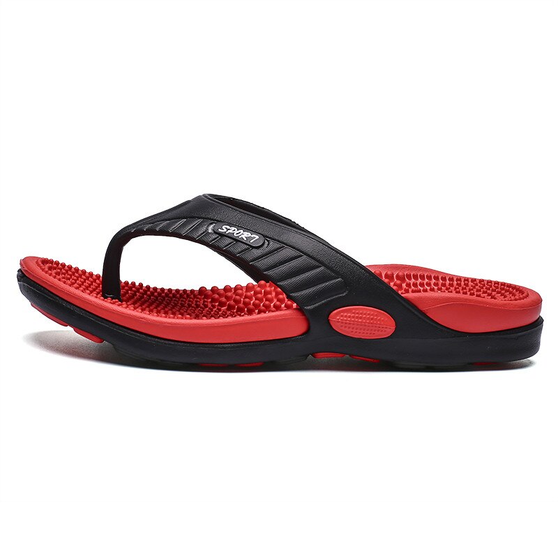 Flade sko mænds sandaler klipklapper mænd hjemmesko sommer skridsikre udendørs lys afslappet strand mænd sandaler hjemmesko: Rød / 9.5