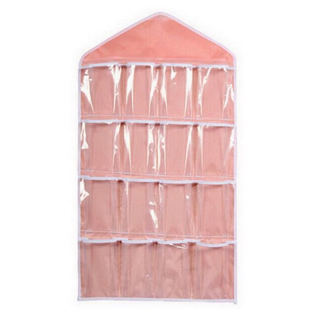 16 Taschen hängend Lager Tasche Schrank Mauer Tür Schlafzimmer Wandschrank Halter Organizer Schrank Lager: Rosa