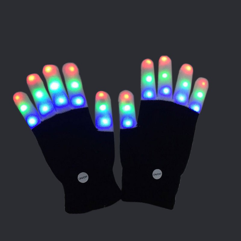 Steampunk Halloween freundlicher LED Handschuhe Warme Handschuhe Halten 7 Licht Modi Finger Licht Frühling Festival Weihnachten Partei Liefert