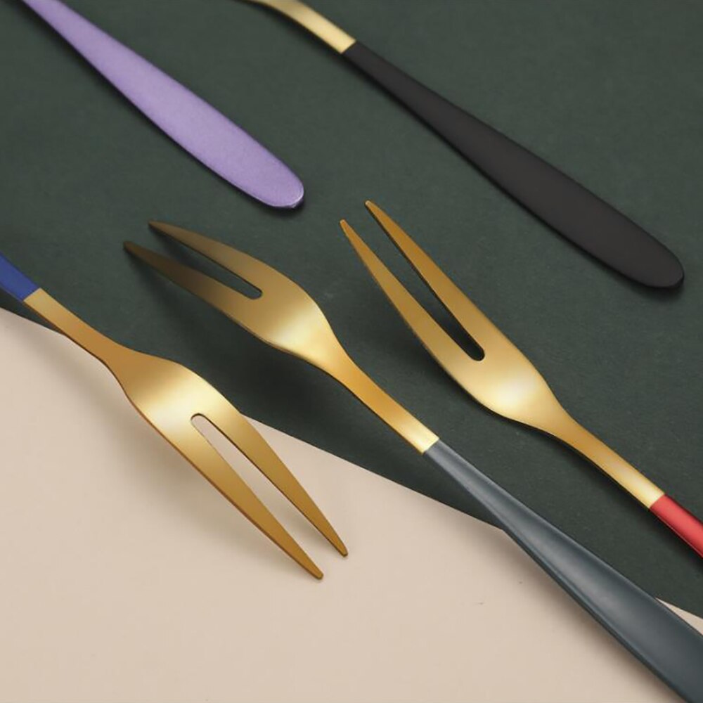 1 Tenedor de fruta original de acero inoxidable de para uso doméstico, postre de fruta, tenedor de pastel de Luna, tenedor de restaurante, tentempié, tenedor de postre