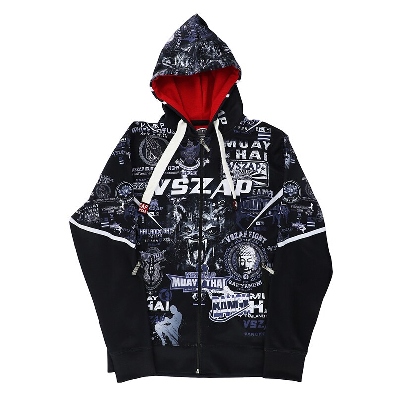 VSZAP-Sudadera con capucha de MUAY THAI, chaqueta de entrenamiento de lucha, MMA, fitness