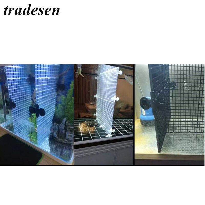 1 stk akvarium fisketank skille sugekopp skillevegg svart gjennomsiktig plast ark holder fisk produkt