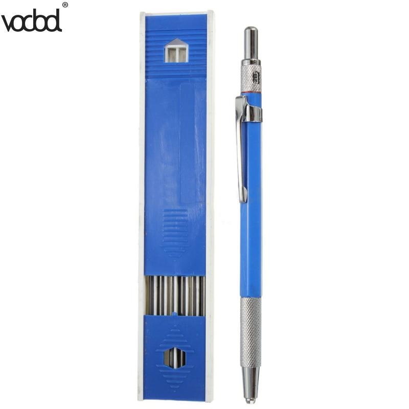 Metal Automatic Mechanical Pencils 2.0mm 2B Lead Holder Drafting Drawing Pen Pencil Set with 12 Pieces Leads Writing Stationery