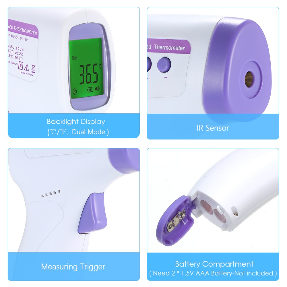 Fingertip Pulse Oximeter SpO2 & PR Monitor Digital LCD Infrared Thermometer Wrist Blood Pressure for Home for Baby Kids Adults