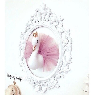 Corona dorada 3D de cisne, bonito arte de pared colgante, muñeco de cisne de niña, juguete de peluche, cabeza de Animal, decoración de pared para habitación de niños, de cumpleaños y boda