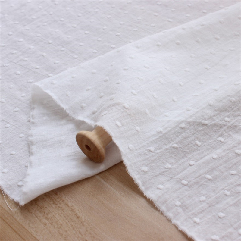 Pano branco de algodão para camisa diy, vestido, tecido bordado de algodão para costura, equipamento diy, x cm