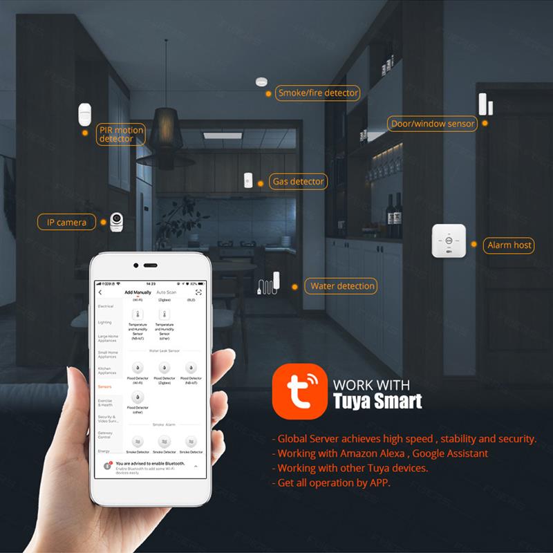 Water Lekkage Alarm Systeem Wifi Smart Home Detectie Lek Sensor Telefoon App Kennisgeving Security Alert Batterij Operated Detector
