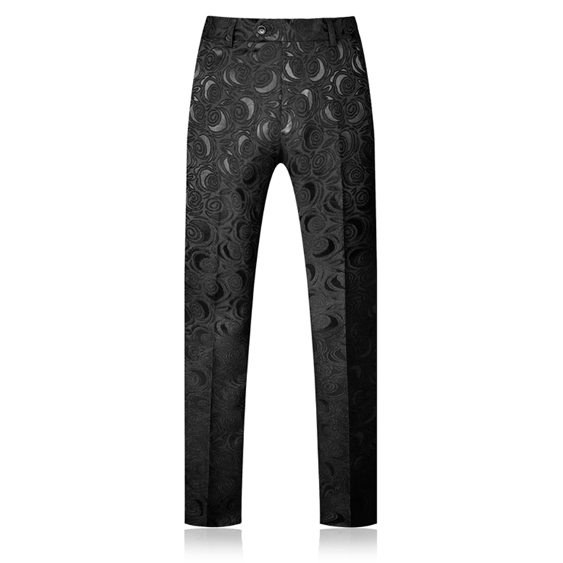 Mænd kjole bukser jacquard stof bukser mænd stor størrelse s  - 5xl hvide og sorte bukser