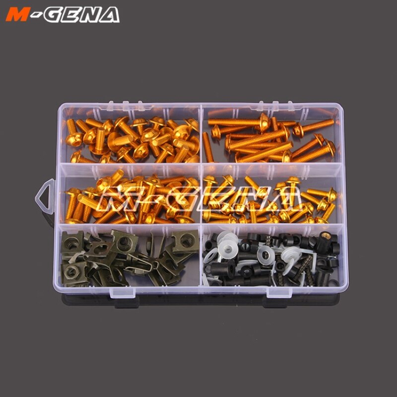 201 Stück Motorrad-CNC-Verkleidungsschrauben-Set, Schrauben für YZF 600 1000 R1 R6 R3 R15 R25 T-MAX 530 TMAX 500: Gold