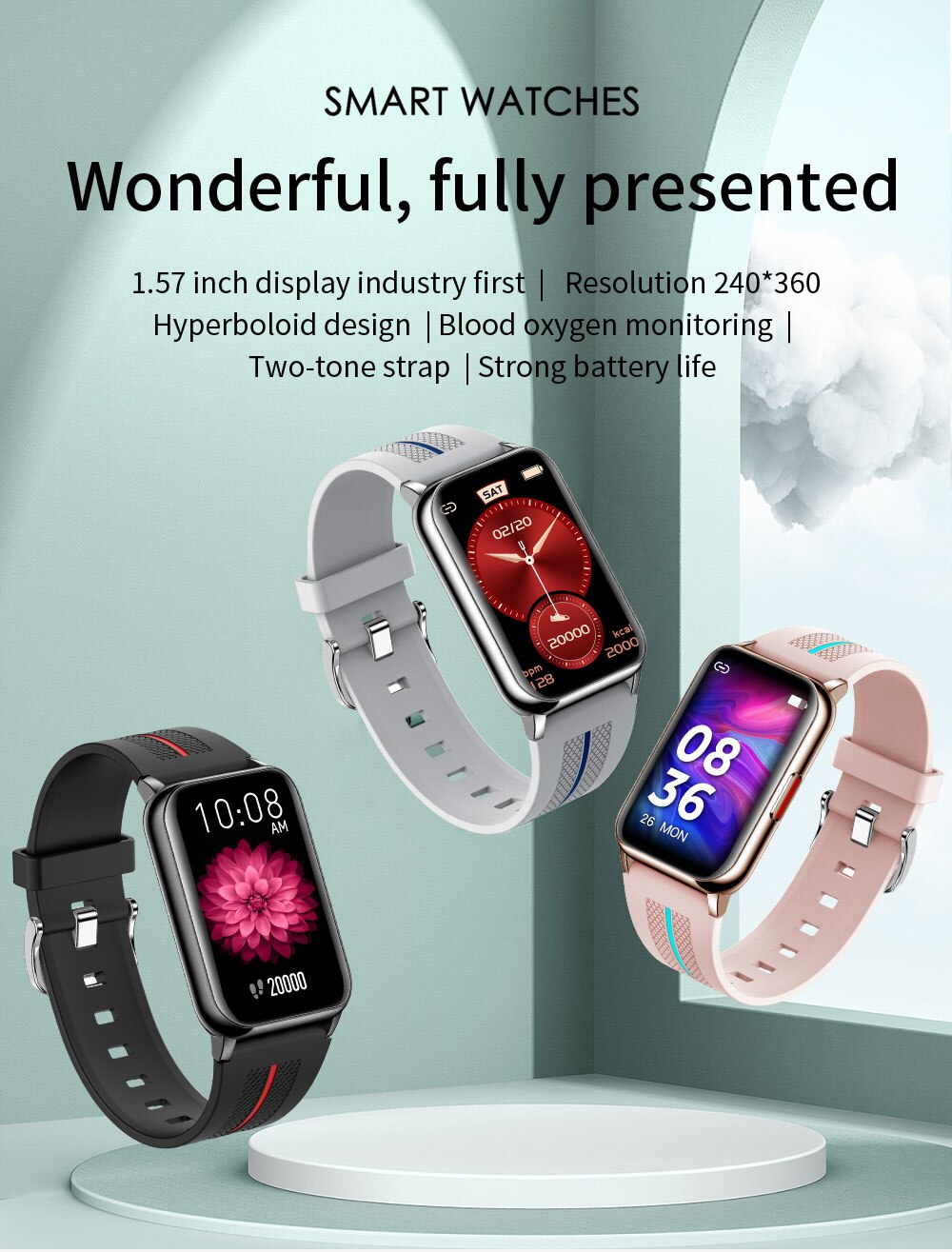 Damen  h76 smart-armbänder mit blutdruck- und herzfrequenzmesser, herren  ip68 wasserdichte schrittzähler-sportuhren und fitness-tracker