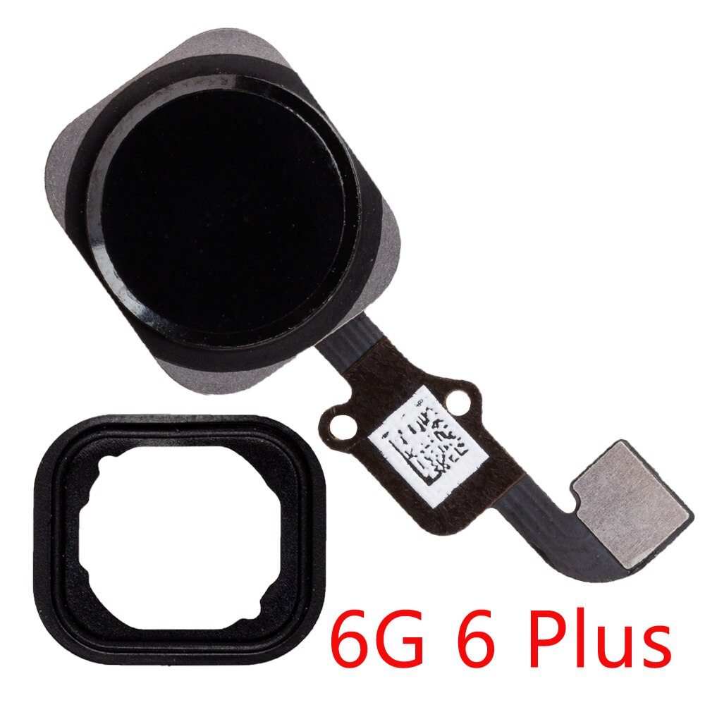 Hjem-knapp flex for iphone 6 6s plus 5s se retur-hjem-knapp med flex-kabel gummi klistremerke reservedeler: 6g 6 p svart