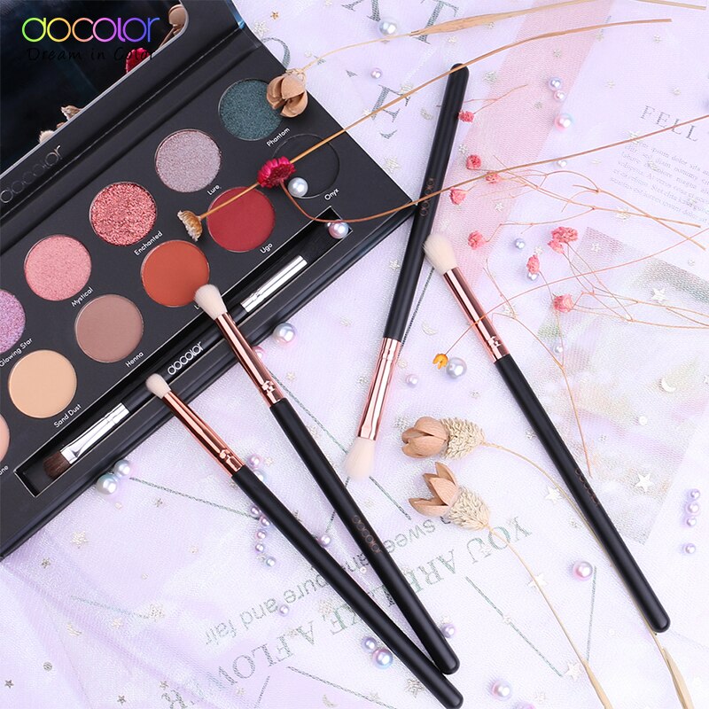 Docolor Make-Up Kwasten 4 Stuks Eyeshadow Brush Blending Wenkbrauw Make Up Borstels Synthetische Haren Schoonheid Cosmetica Borstel Set