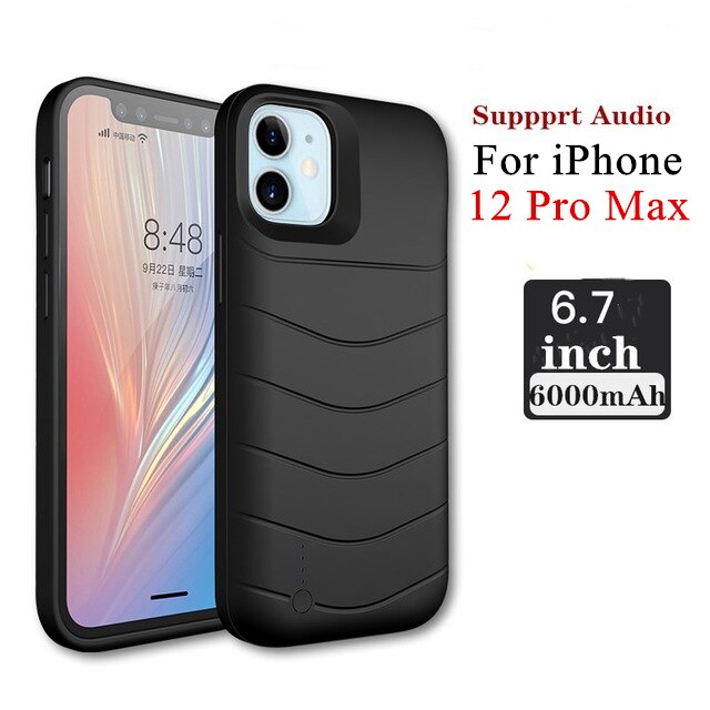 Battery Charger Cases For iPhone 12 Pro Max 12 Pro Battery Case External Charging Cover For iPhone 12 12 Mini Power Bank Cases: 12 Pro Max (6.7inch)