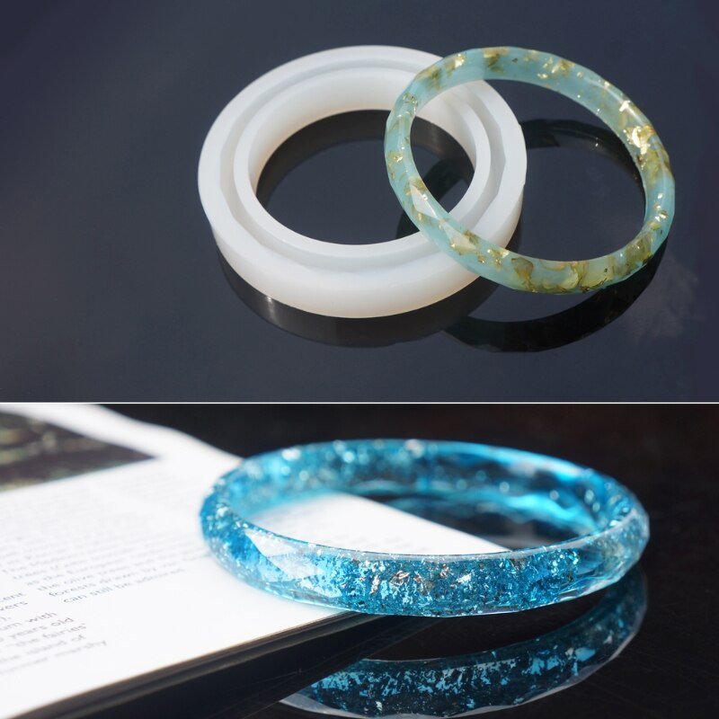 JAVRICK-molde redondo de silicona para pulseras, brazalete de resina para DIY, herramientas de molde de fundición de joyería