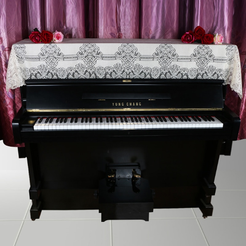 Hoogwaardige Europese Stijl Eenvoud Stofvrije Rechtop Verticale Piano Luxe White Lace Tops Stofdicht Piano Cover