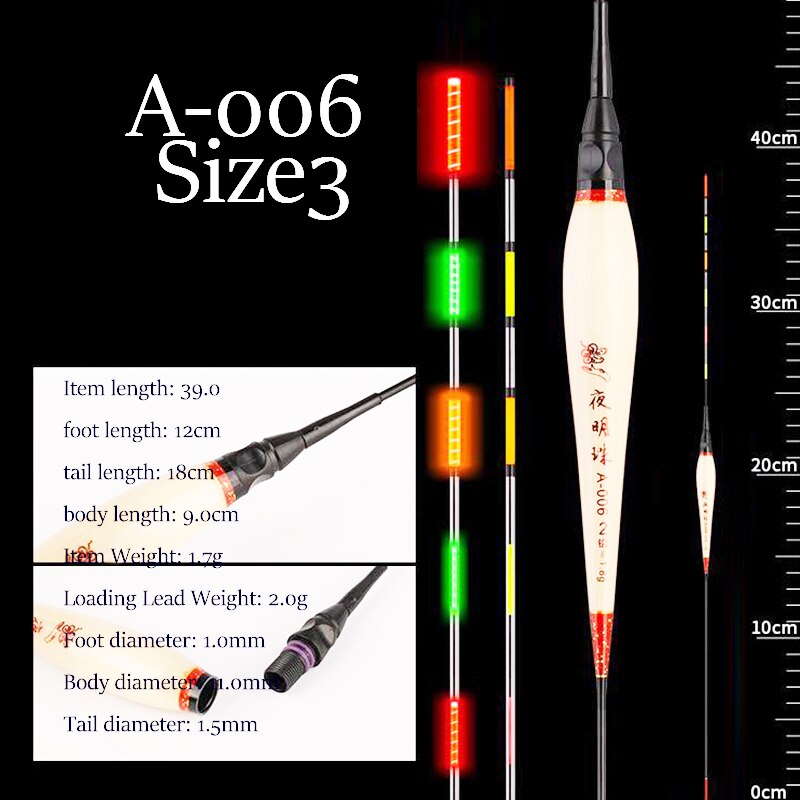 Reed Fishing Floats Shallow Water Boya Vertical Buoy Super Long Fresh Water Fishing Bobber Big Buoyancy Fishing Accessories: A-006 Size 3
