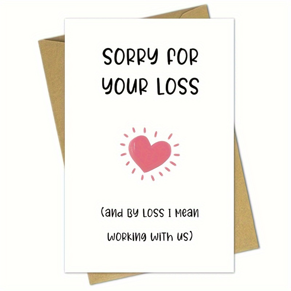 1pc, grappige afscheidskaartjes voor een collega, sarcastisch kaartje voor je werk, ondeugend afscheidskaartje, kaartje voor je beste vriend(in) die naar je werk gaat, sorry voor jou: Wit