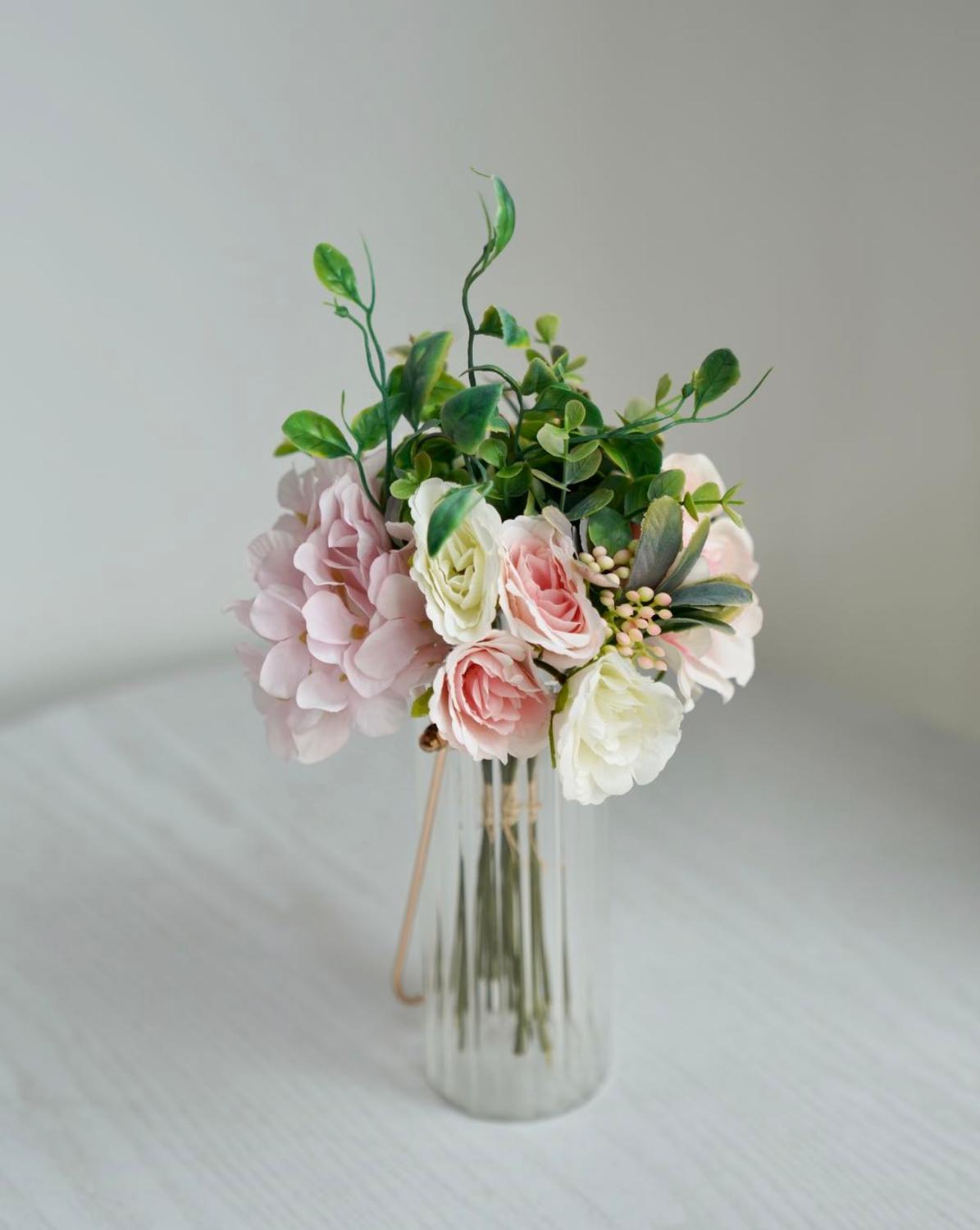 1pc kunstige blomster silke kamelia pæon mini bryllupsblomst buket hortensia til hjemmefest dekoration indendørs