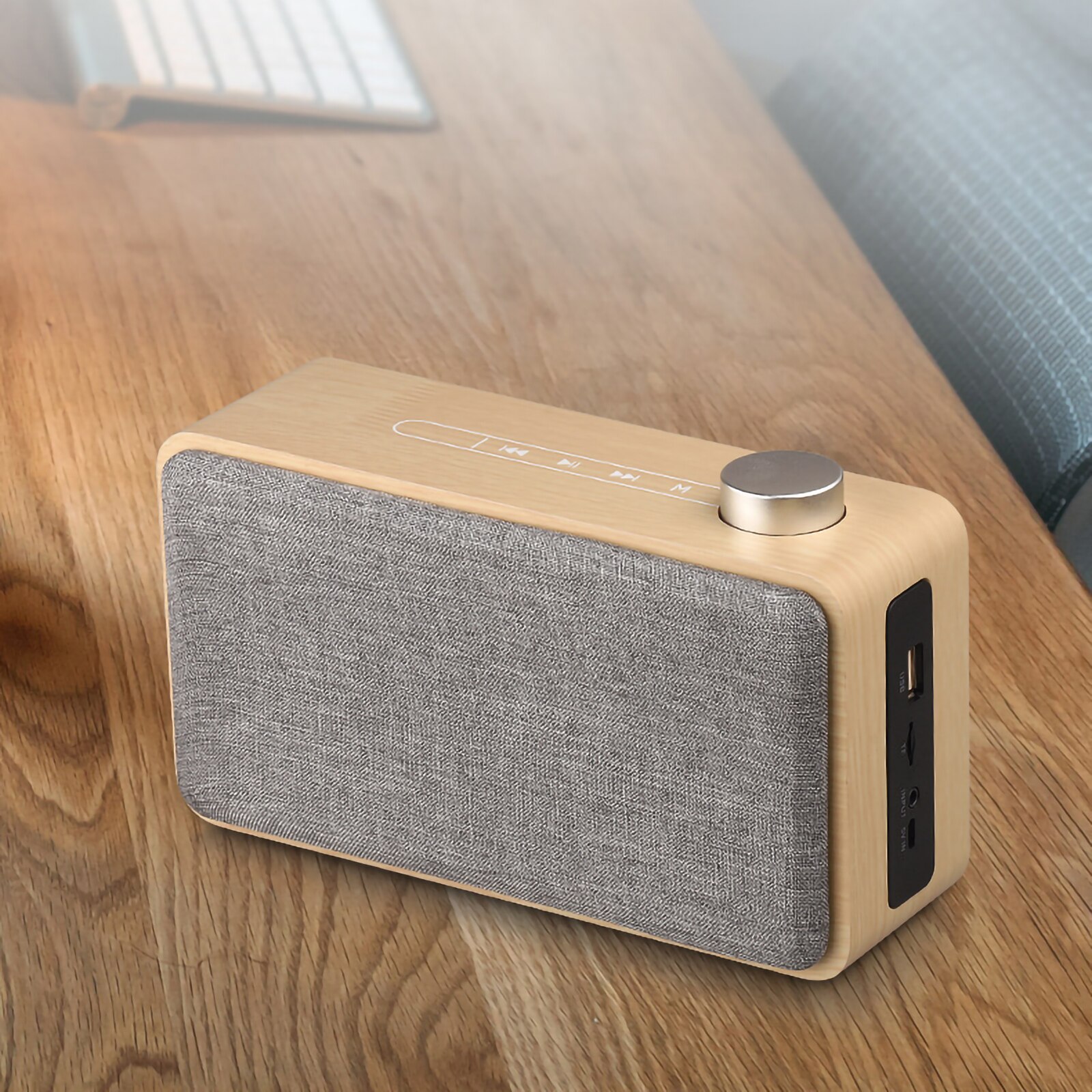 Retro Wooden Wireless Bluetooth Speaker Touch Operation 70MM Loudspeaker Home Stereo Audio Speakers: b