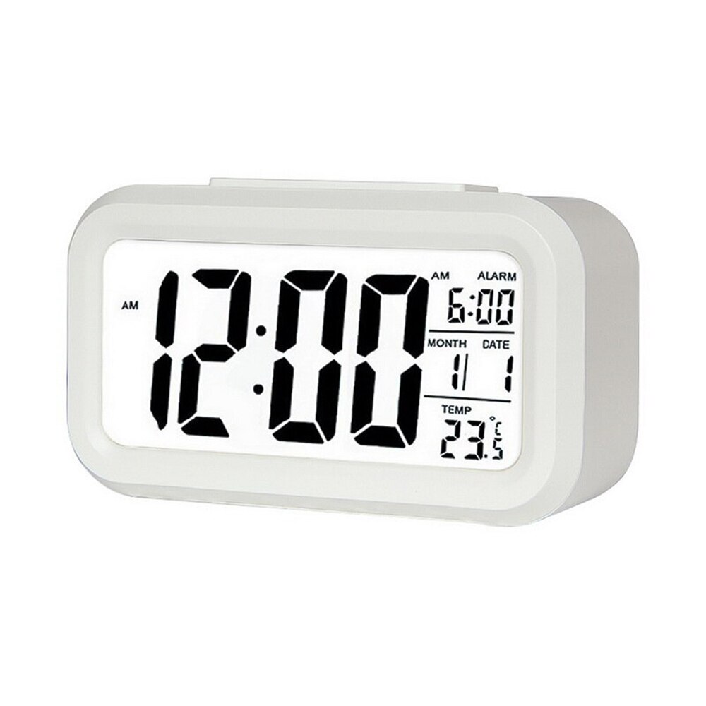 Digital Alarm Clock Battery Operated Back Light/Snooze Function/Large Digit Display LED Screen For Bedroom 1Pc Portable: White