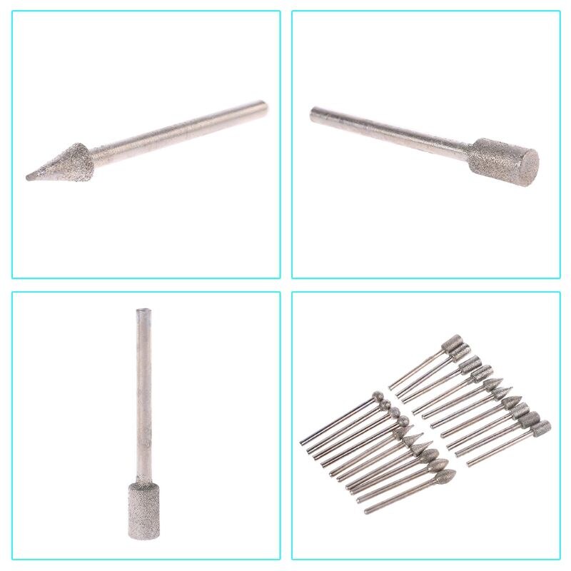 20/Pcs 6X3mm Diamond Rotary Tool Gesinterde Diamant Boren Schurende Slijpen Hoofd Accessoires Diamond Bits