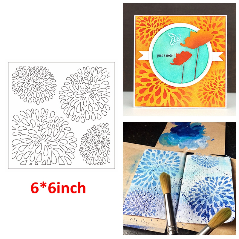 6*6 inch plastic sjabloon waterdruppel bloem boom tak stengel hulst vorm voor diy scrapbooking knutselpapier kaarten maken sjabloon 18: 1