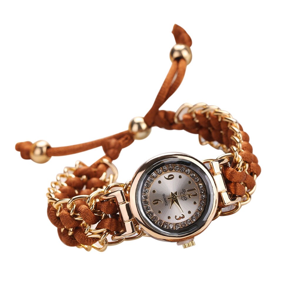 Watch Knitting Rope Chain Winding Analog Male Female Quartz Men Women's Watches Movement Wristwatch Bracelet Ladies Girls Clock