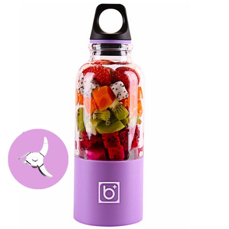 4 Blades Portable Blender Mix Pro Electric USB Rechargeable 500ml Juicer Cup Extractor Shakes Fruit Smoothie