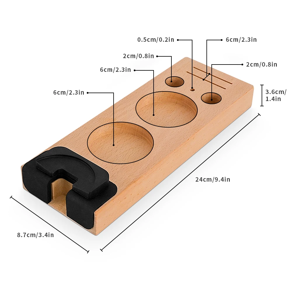 Coffee Tamper Mat Stand Portafilter Holder Rack Espresso 51/53/58mm Tamper Support Base Rack Coffee Tool Barista Accessories: Dark Grey