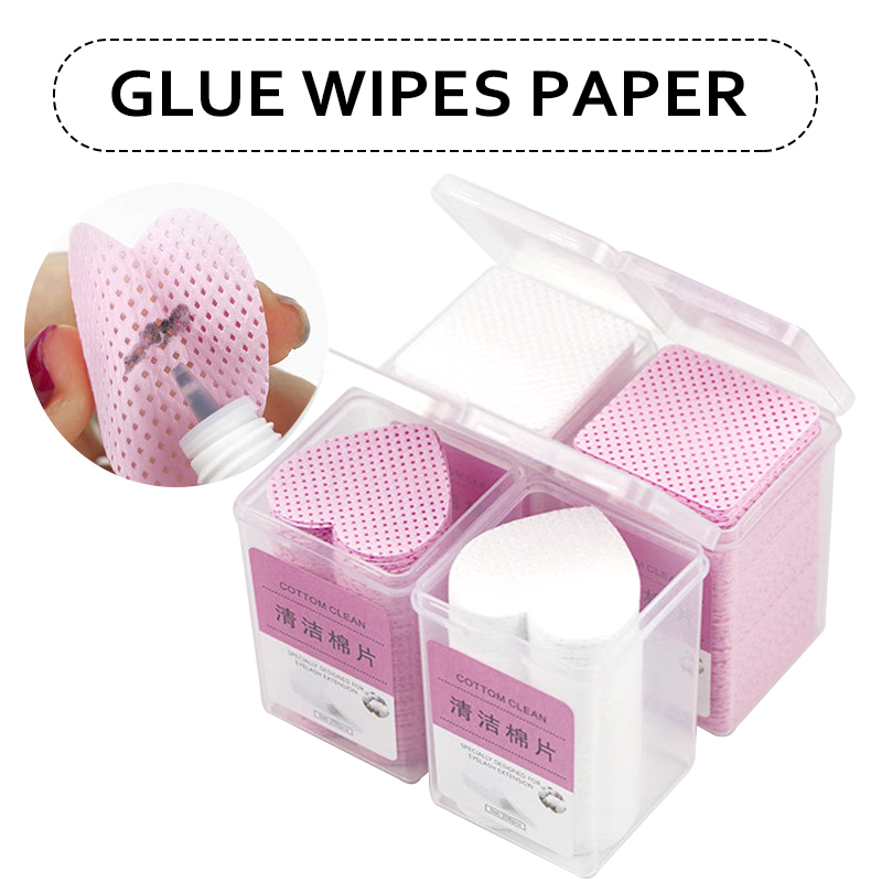 Toallitas de pegamento para pestañas sin pelusa, eliminador de esmalte de Gel de papel, limpieza del mes de la botella de pegamento, almohadillas de algodón, herramientas de limpieza de belleza, 200 Uds.