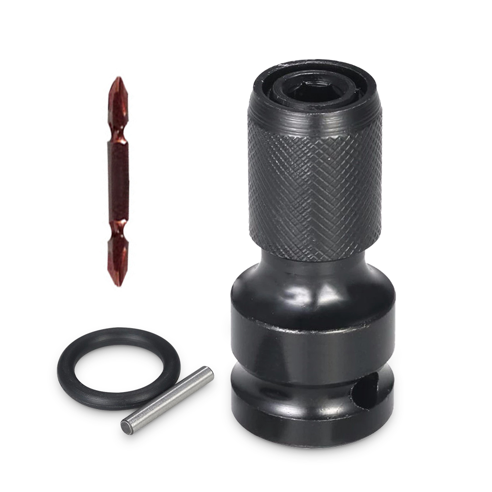Llave de impacto hexagonal de 1/2 pulgadas a 1/4 pulgadas, conjunto de adaptador, convertidor de unidad de llave inglesa, herramienta de liberación rápida: 1Pc Upgraded set