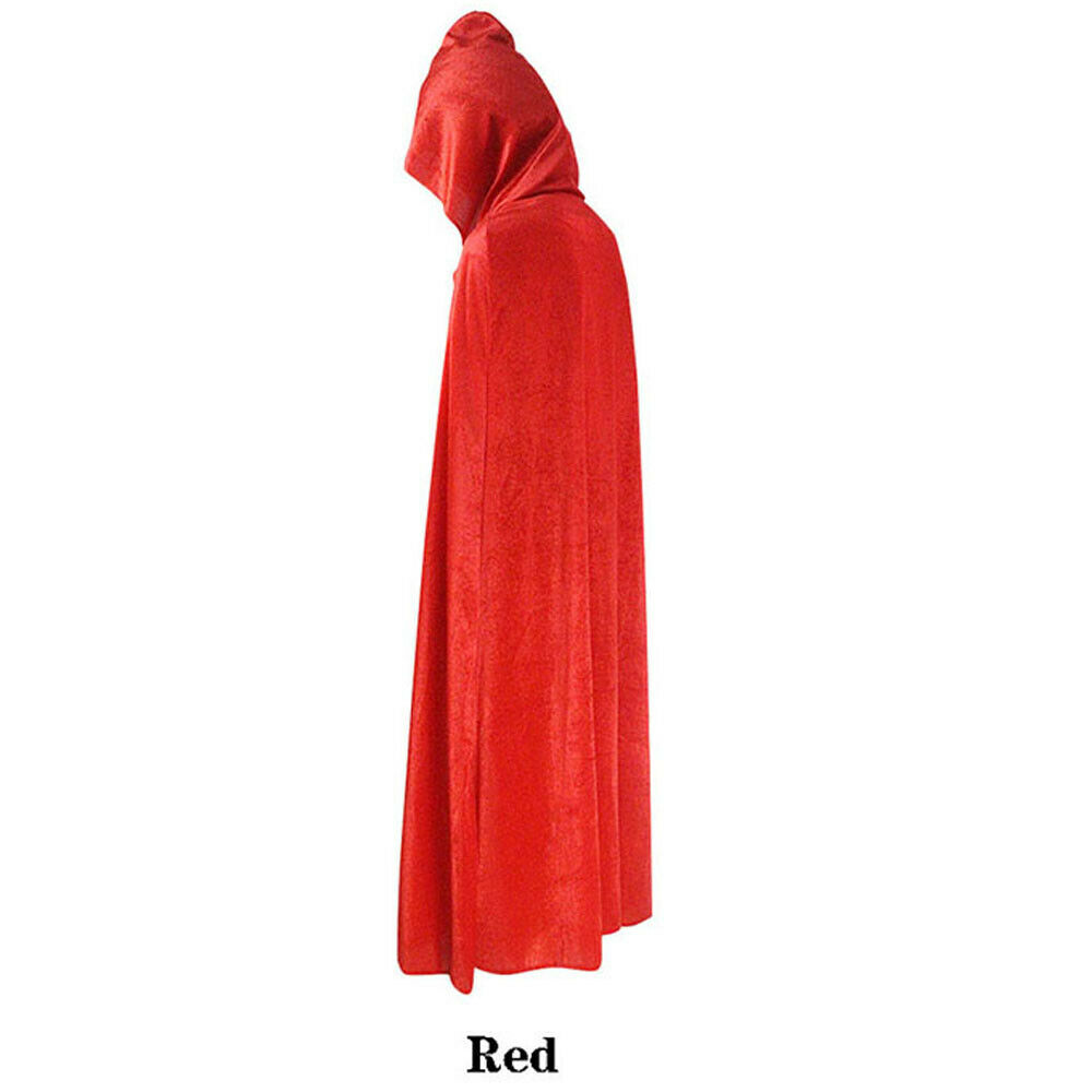 Vampire Cape Medieval Hooded Robe Cosplay Costumes Halloween Adult Children Black Cape Show Party Witch Elf Cape: M / Brown