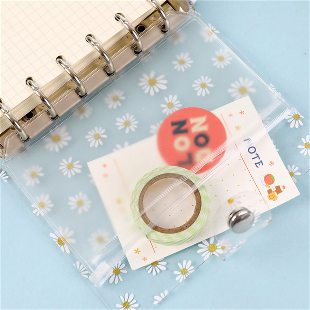 Schattige Daisy Notebook Cover A6 A7 Transparante 6 Ringen Bindmiddel Bestandsmap Diy Notebook Pvc Shell School Kantoorbenodigdheden