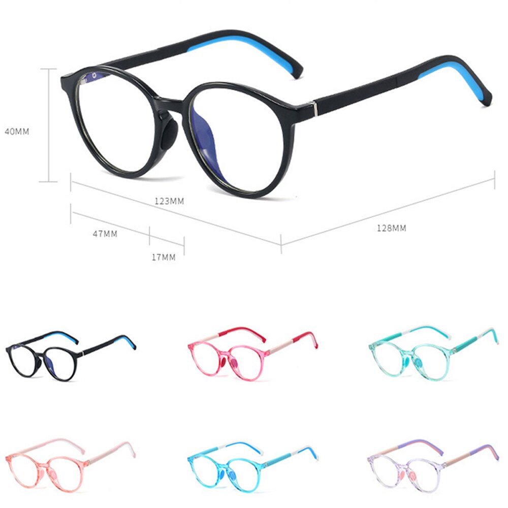 Peekaboo blue light blocking round frame glasses for kids girls boys tr90 transparent eyeglasses myopia accessories for students